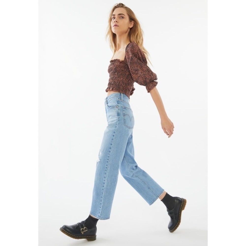 LEVI’S Ribcage Ankle Straight Jeans Tango Fade Size 27